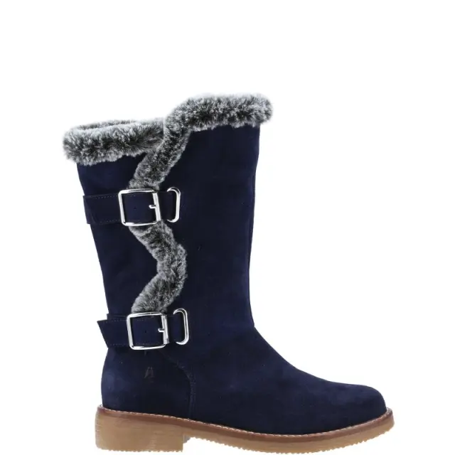 Hush Puppies Womens Megan Warm Lined Zip Up Mid Calf Boots - UK 3 Blue female GDE2786NVY3