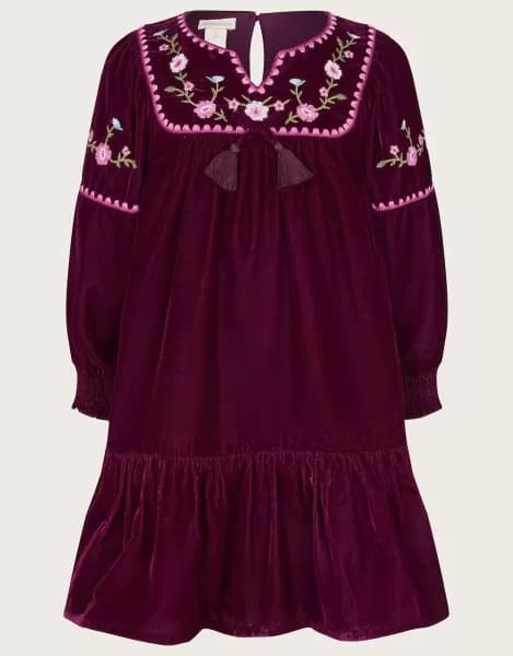 Embroidered Smock Dress