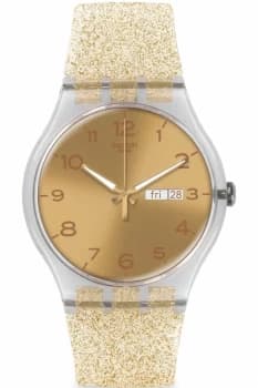 Unisex Swatch New Gent - Golden Sparkle Watch SUOK704