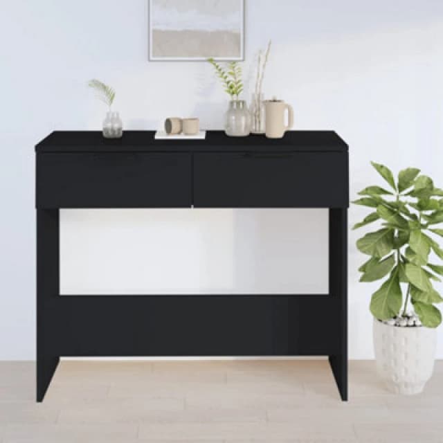Vidaxl Console Table Black 90X36X75cm Engineered Wood, Black 811332