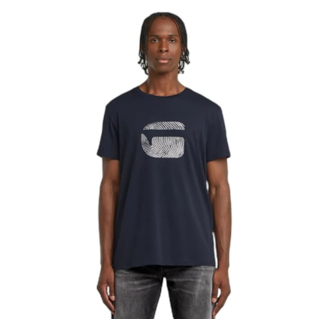 G-Star T-Shirt G-Star Finger Print Burger Bleu Unisex S