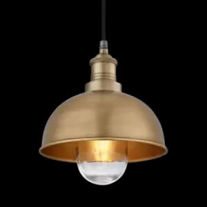 Industville Brooklyn Outdoor & Bathroom Dome Pendant - 8" - Brass / Brass