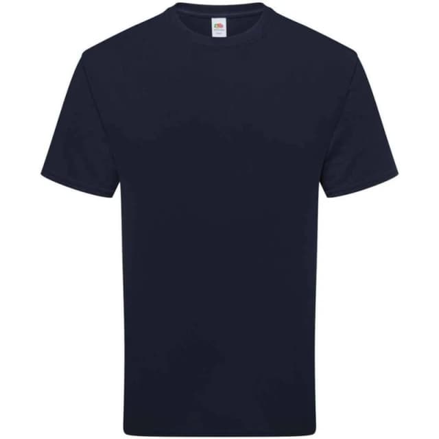 Fruit Of The Loom Fruit of the Loom Men Cotton T-Shirt in Mid Navy Size: Small Mid Navy S Male 5063703137331