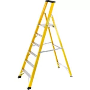 1.4m FIBREGLASS Platform Step Ladders 6 Tread Professional Lightweight Steps