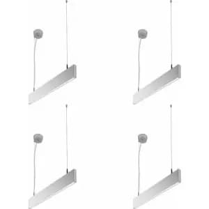 4 pack Slim Commercial Suspension Light - 610mm x 20mm - 25W Cool White led