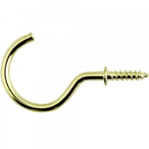 Select Hardware Cup Hooks Shoulder Electro Brass 38mm 12 Pack