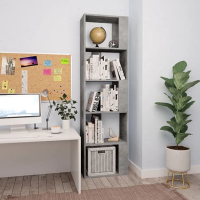 Vidaxl Book Cabinet/room Divider Concrete Grey 45X24X159cm Engineered Wood
