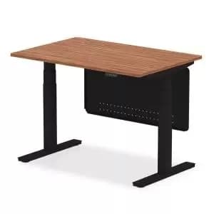 Air 1200 x 800mm Height Adjustable Desk Walnut Top Black Leg With