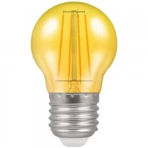 Crompton LED Filament Harlequin Round ES E27 4W - Yellow