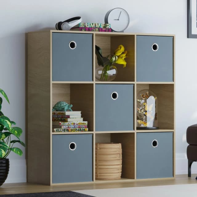 Lassic 3x3 Cube Storage Unit (O) + Set of 5 Storage Cubes Grey unisex 3x3