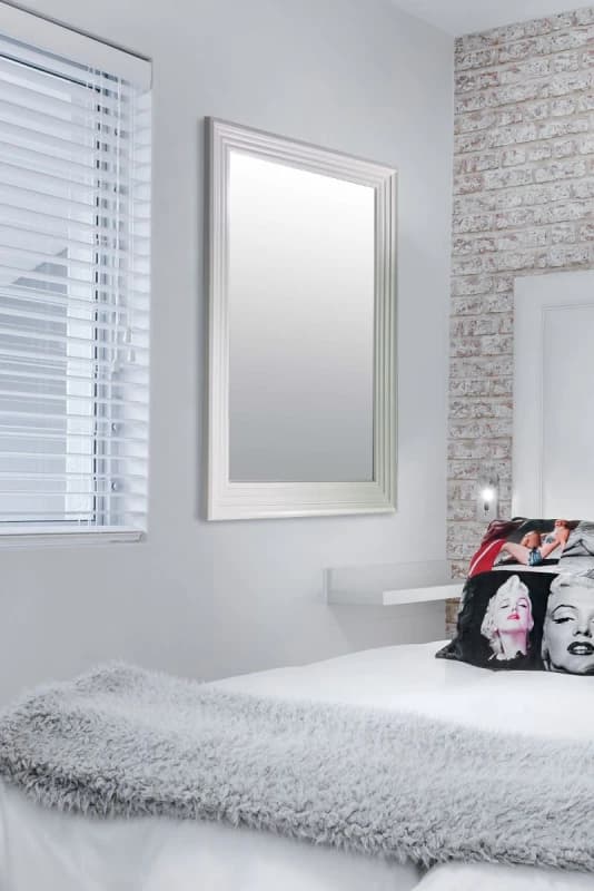 Mirroroutlet New Modern Bright White Wall Mirror 3ft6 X 2ft6 (1060 X 756mm)