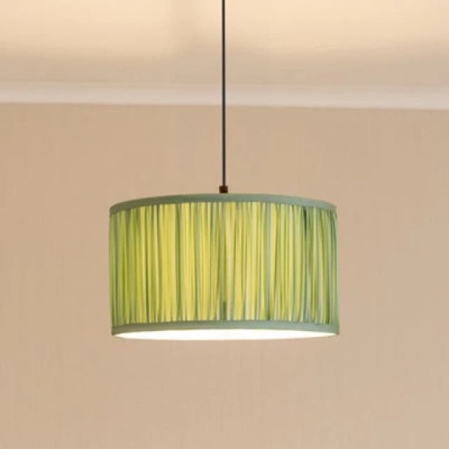 ValueLights Jess Fabric Ruched Pleated Ceiling Floor Table Large Lamp Shade with LED Bulb Pale Green