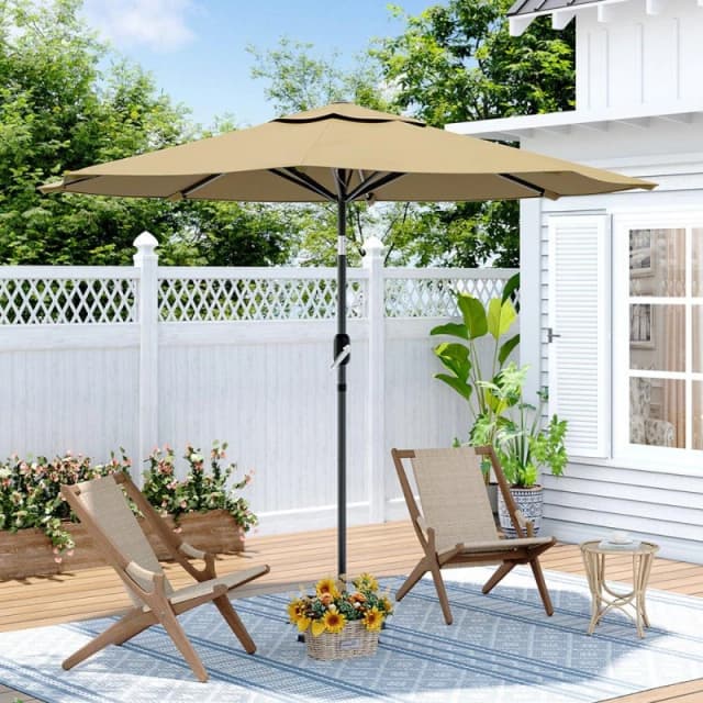 Breeins Patio Umbrella Large 3M Traditional Parasol Beige unisex One size