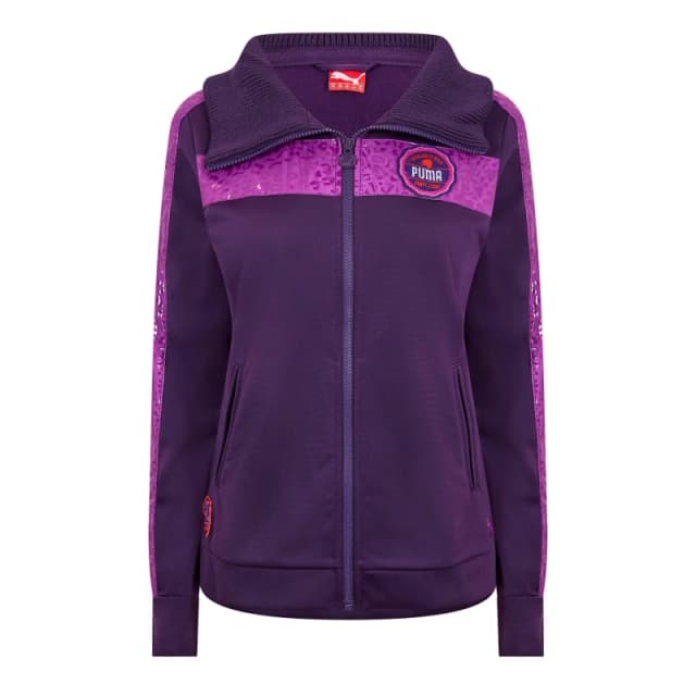 Puma (13) Fabric Track Jacket Womens Purple female 8 (XS)