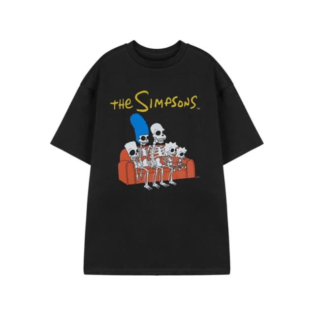 The Simpsons The Simpsons Men Short Sleeved T-Shirt in Black Size: Medium Black M Male 5063203919338