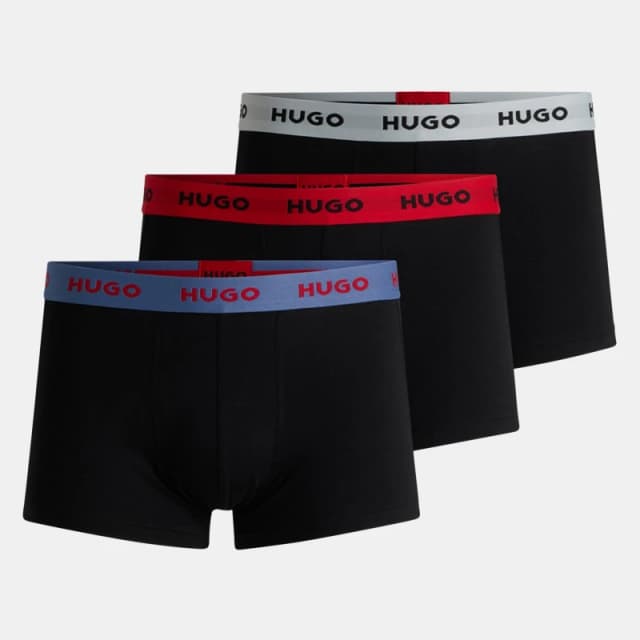 Hugo 3 Pack Boxer Shorts - Black Black XL