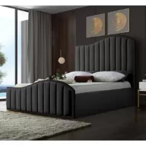 Magnifik Bed King Plush Velvet Steel