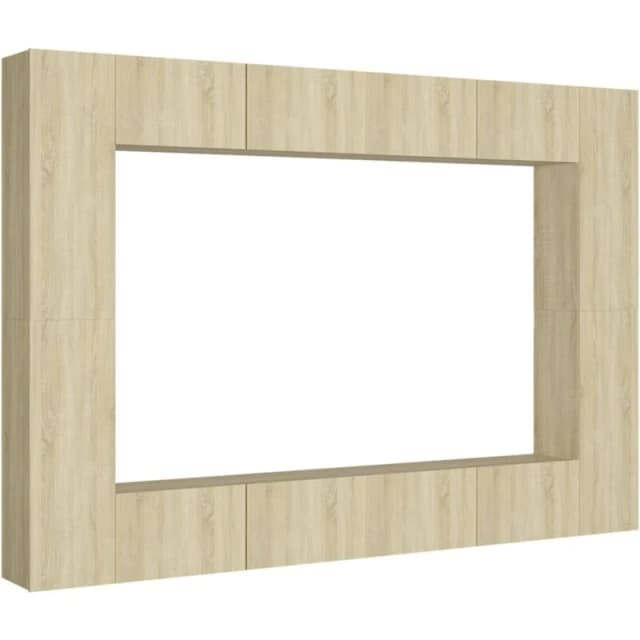 VIDAXL 8 Piece tv Cabinet Set Sonoma Oak Engineered Wood Vidaxl 8720286572788