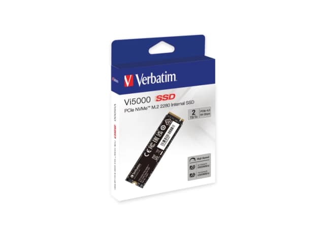 Verbatim Verbatim Vi5000 2 TB NVMe/PCIe M.2 internal SSD M.2 NVMe PCIe 4.0 x4 Retail 31827 31827