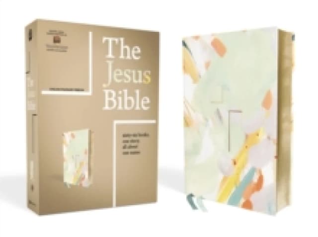 The Jesus Bible Artist Edition, ESV, Leathersoft, Multi-color/Teal. Leather / fine binding. By Zondervan Books