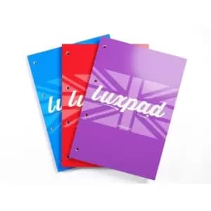 Luxpad Refill Pad 160 Pages A4 Assorted Blue Red Purple (Pack 3) LUXRP160AC