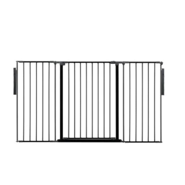 Safetots Premium Extra Tall Room Divider, Up To 174Cm Wide, Black, 105Cm Tall, Multi Panel Barrier For Baby And Toddler