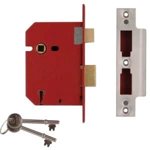Union 2201 5 Lever Mortice Sashlock Satin Chrome 65mm 2.5" Visi
