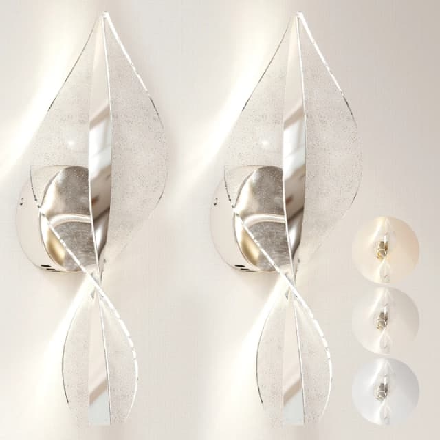 HOMCOM HOMCOM 13W Modern Spiral Wall Light 2 Pack, Colour Temperature Adjustable in Silver Silver One Size Unisex 5063603419445