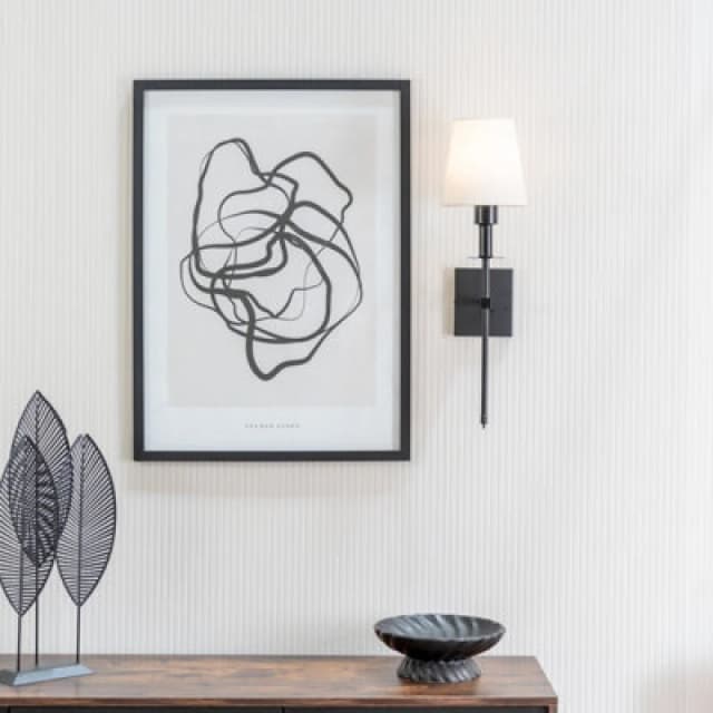 ValueLights ValueLights Kincaid Rechargeable Single Easy Fit Dimmable Remote Control Wall Light with Shade in Black One Size Unisex 501652926641