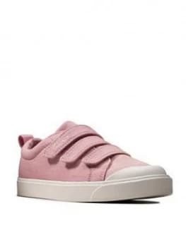 Clarks Girls City Vibe Canvas Shoe - Pink, Size 1 Older