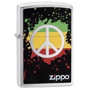 Zippo Peace Brushed Chrome Finish Windproof Lighter