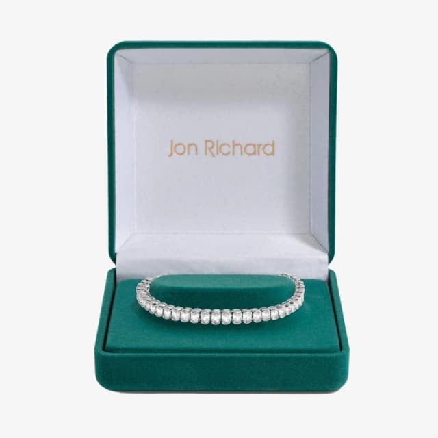 Jon Richard Rhodium Plated Cubic Zirconia Bracelet - Silver Silver One Size