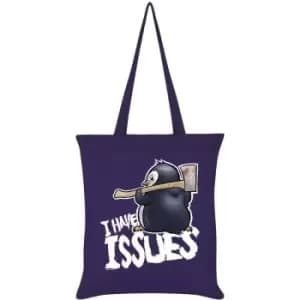 Psycho Penguin I Have Issues Tote Bag (One Size) (Purple) - Purple
