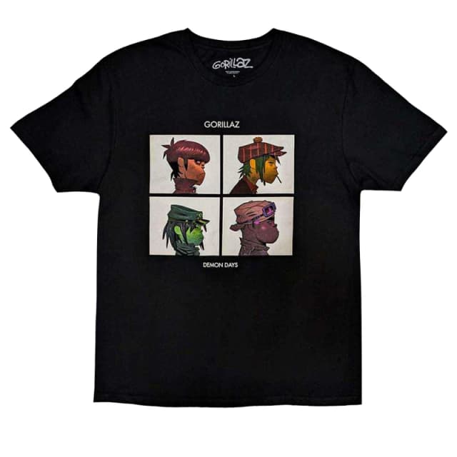 Gorillaz Demon Days T-Shirt in Black Size: 1-2 Years Black Unisex 1-2 Years
