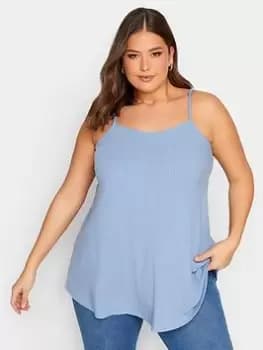 Yours Rib Swing Cami. Cornflower Blue Size 16, Women