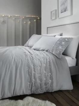 Catherine Lansfield Catherine Lansfield Snowflake Fleece Panel Duvet Set - Ks