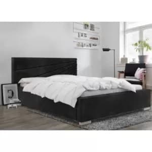 Fenna Bed Double Plush Velvet Black