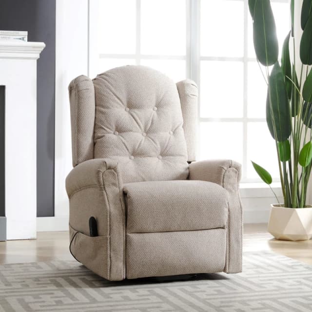 Artemis Home Crawley Electric Riser Recliner with Massage & Heat in Beige Beige Unisex