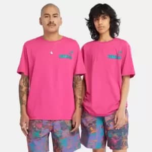 Timberland All Gender High Up In The Mountain Graphic Tee In Pink Pink Product gender genderless, Size L