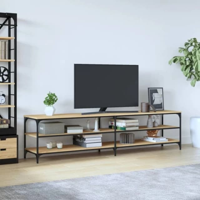 Vidaxl TV Cabinet Sonoma Oak 200X30X50 Cm Engineered Wood And Metal, Brown 826760