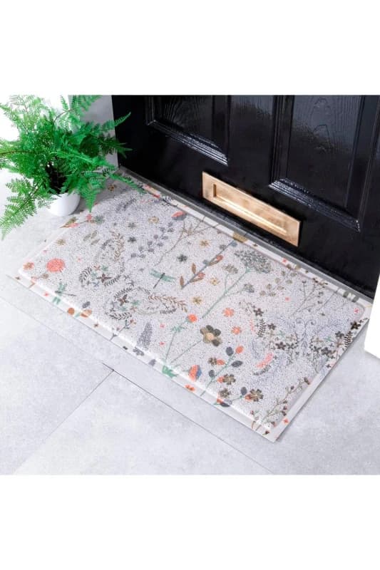 Artsy Doormats Multi Butterfly Floral Doormat (70 X 40Cm), Multi DMW-BUTTERFLYFL