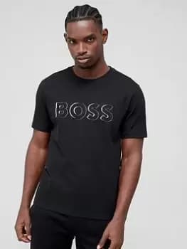 BOSS Tee 5 Tonal Logo T-Shirt - Black, Size 2XL, Men