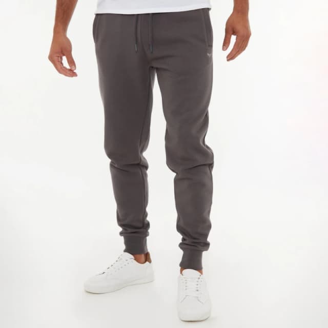 Threadbare 'Cotton Blend 'Trifoliate' Joggers Dark Grey