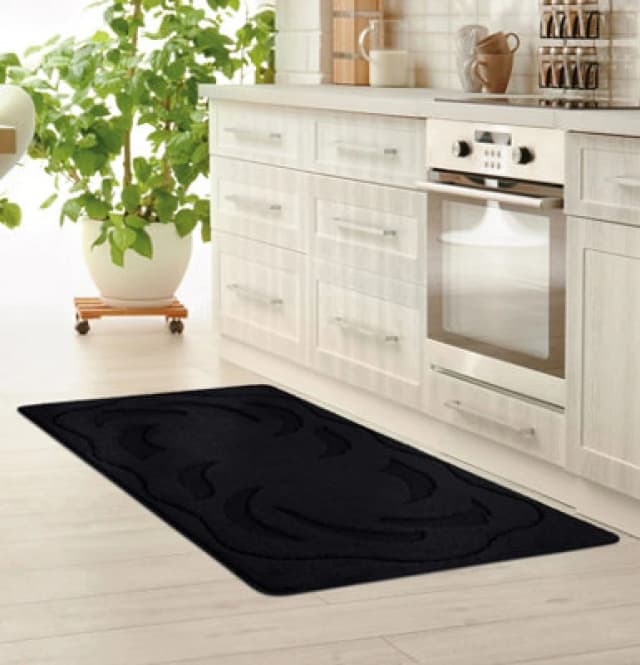 Smart Living Smart Living Ovalack Heavy Duty Machine Washable Hallway Kitchen Non Slip Door Mat in Black Size: 50cm x 80cm Black 50cm x 80cm Unisex