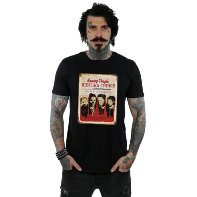Supernatural Supernatural Men Family Business Sign T-Shirt in Black Size: Small Black S Male 5057972326794