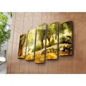 5PATK-140 Multicolor Decorative Canvas Painting (5 Pieces)
