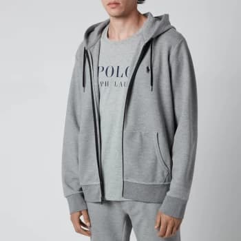 Polo Ralph Lauren Mens Double Knitted Full Zip Hoodie - Battalion Heather - XL