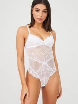DORINA Azalea Bodysuit - White, Size 10, Women
