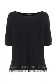 French Connection Embellished Fringe Jumper Black