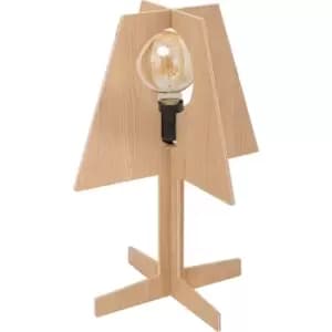 Oak Table Lamp, Wood, 1x E27